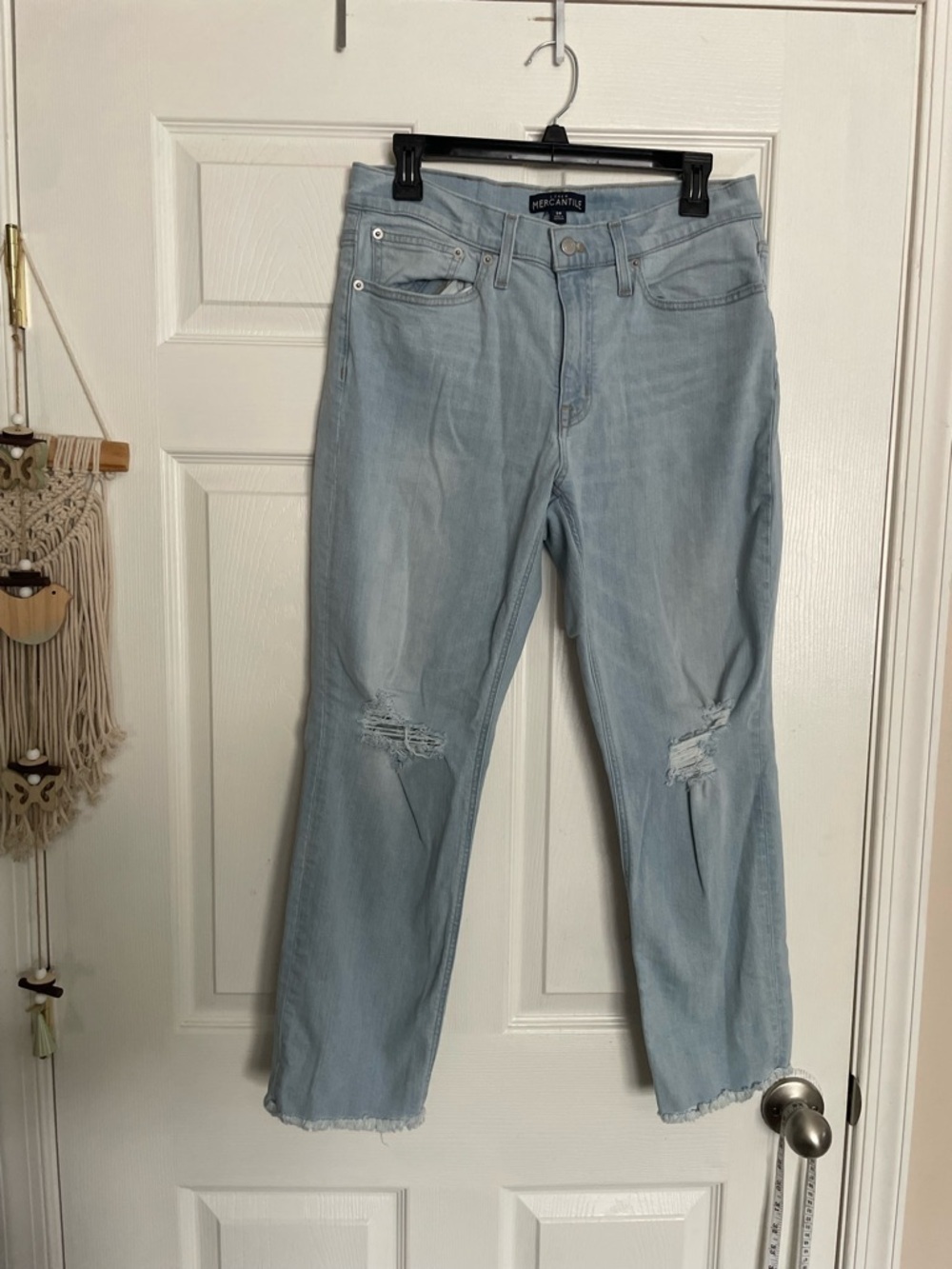 J. Crew Mercantile Womens size 28 High Rise Light Blue Distressed Women's Jeans